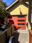 half glass panel single residential garage door installation