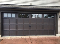 4 panel 3 divided lite double residential garage door installation