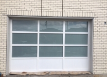 frosted glass panel commercial overhead / garage door installation